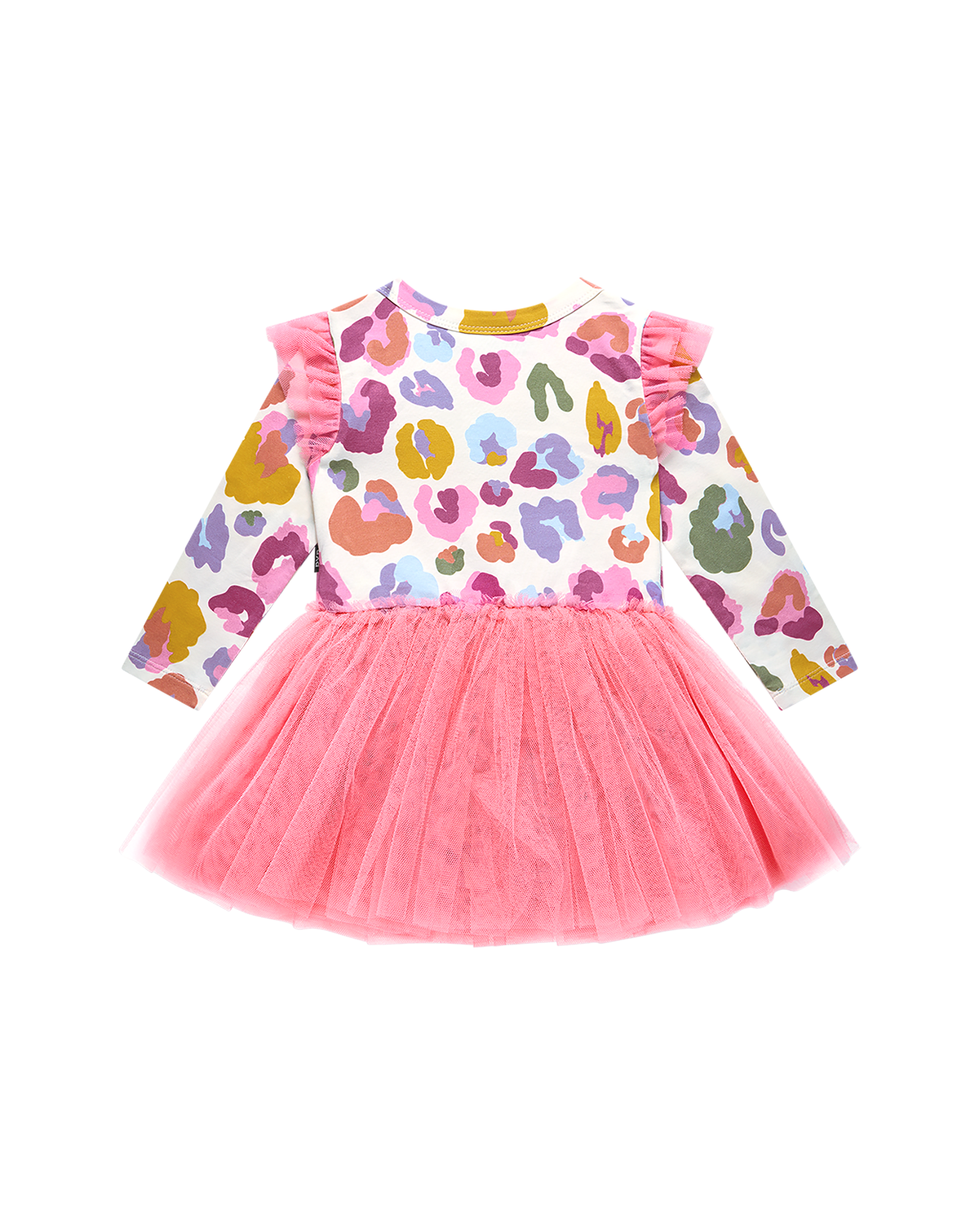 RAINBOW LEOPARD CIRCUS FRILL BODYSUIT DRESS