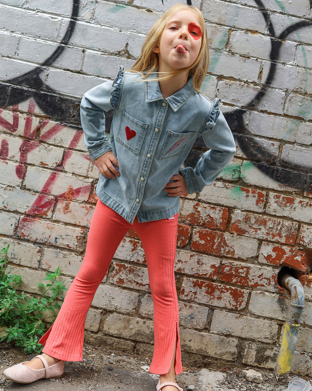 DISCO FLARE LEGGING IN RASPBERRY
