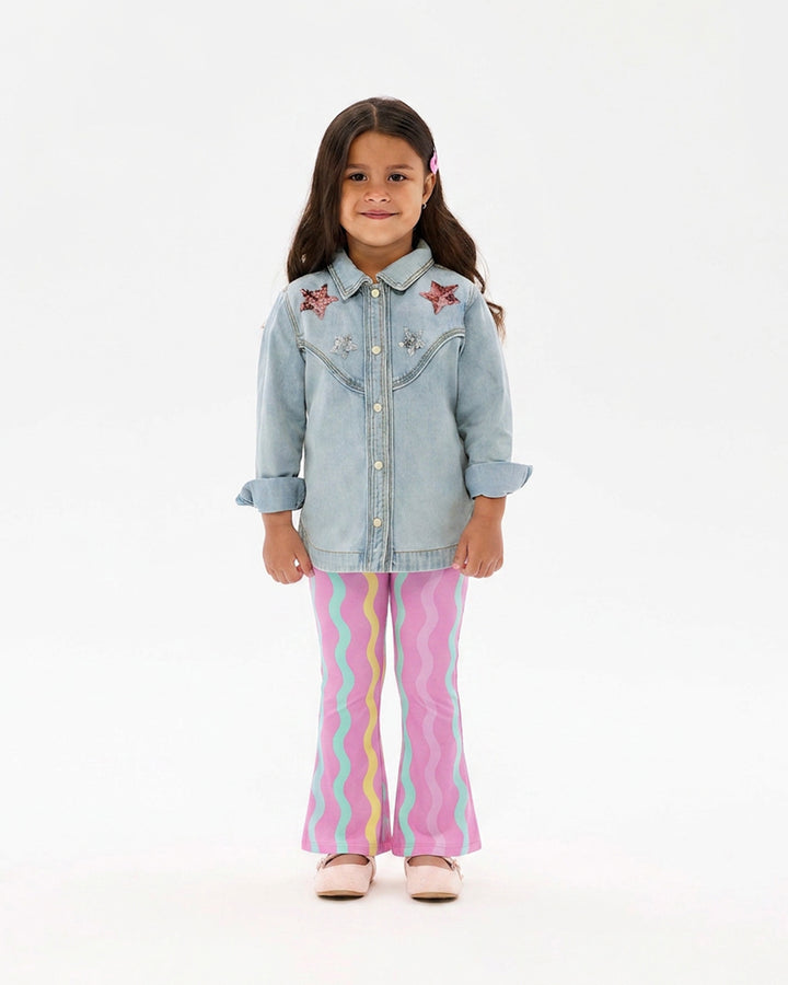 CANDY STRIPE BONNIE FLARE LEGGING | Rock Your Baby