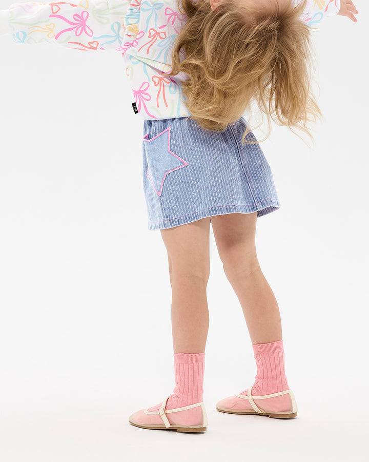 GIDDY UP STARS DENIM MAE SKIRT