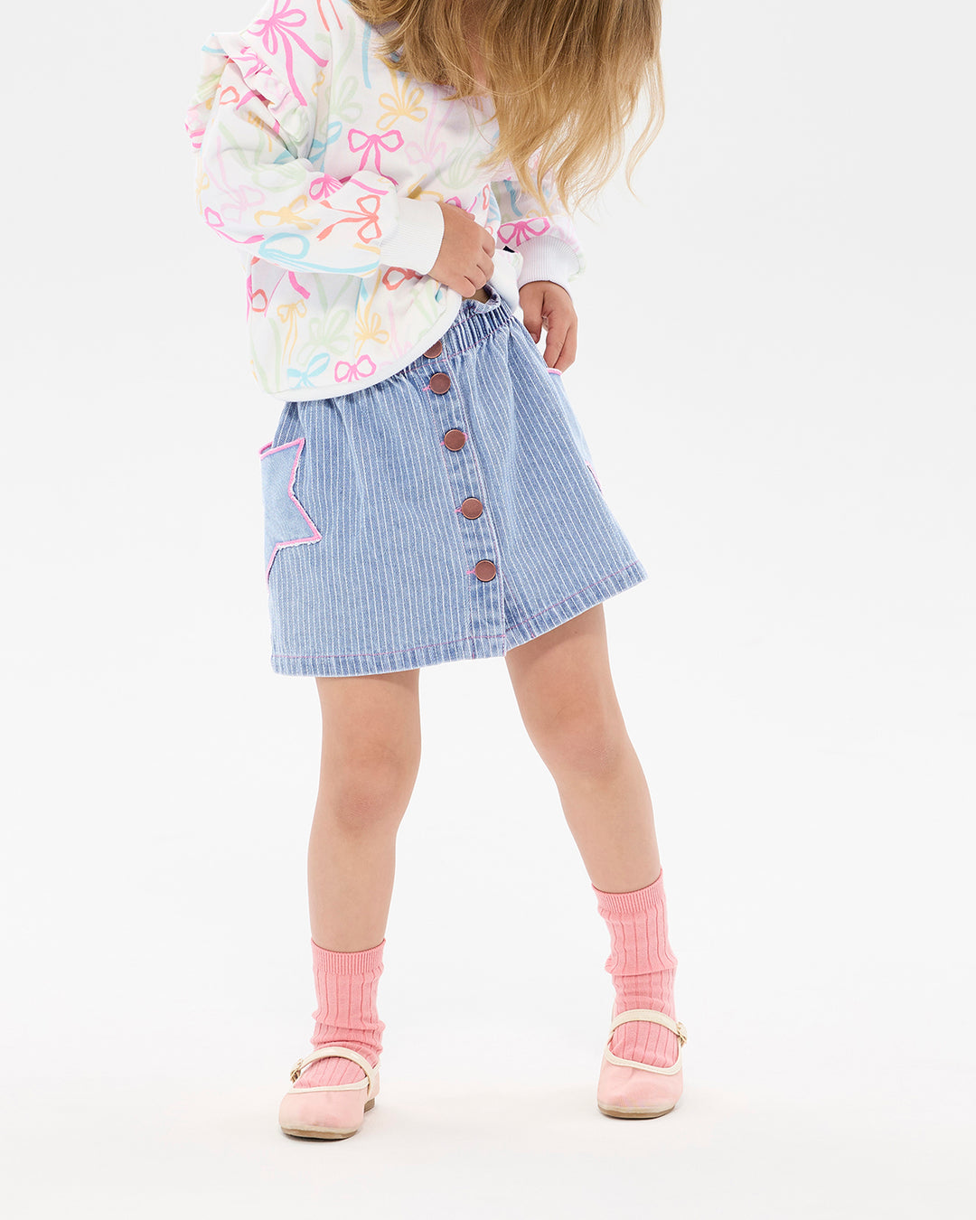 GIDDY UP STARS DENIM MAE SKIRT