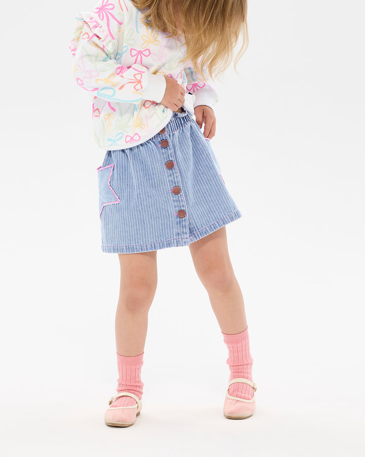 GIDDY UP STARS DENIM MAE SKIRT