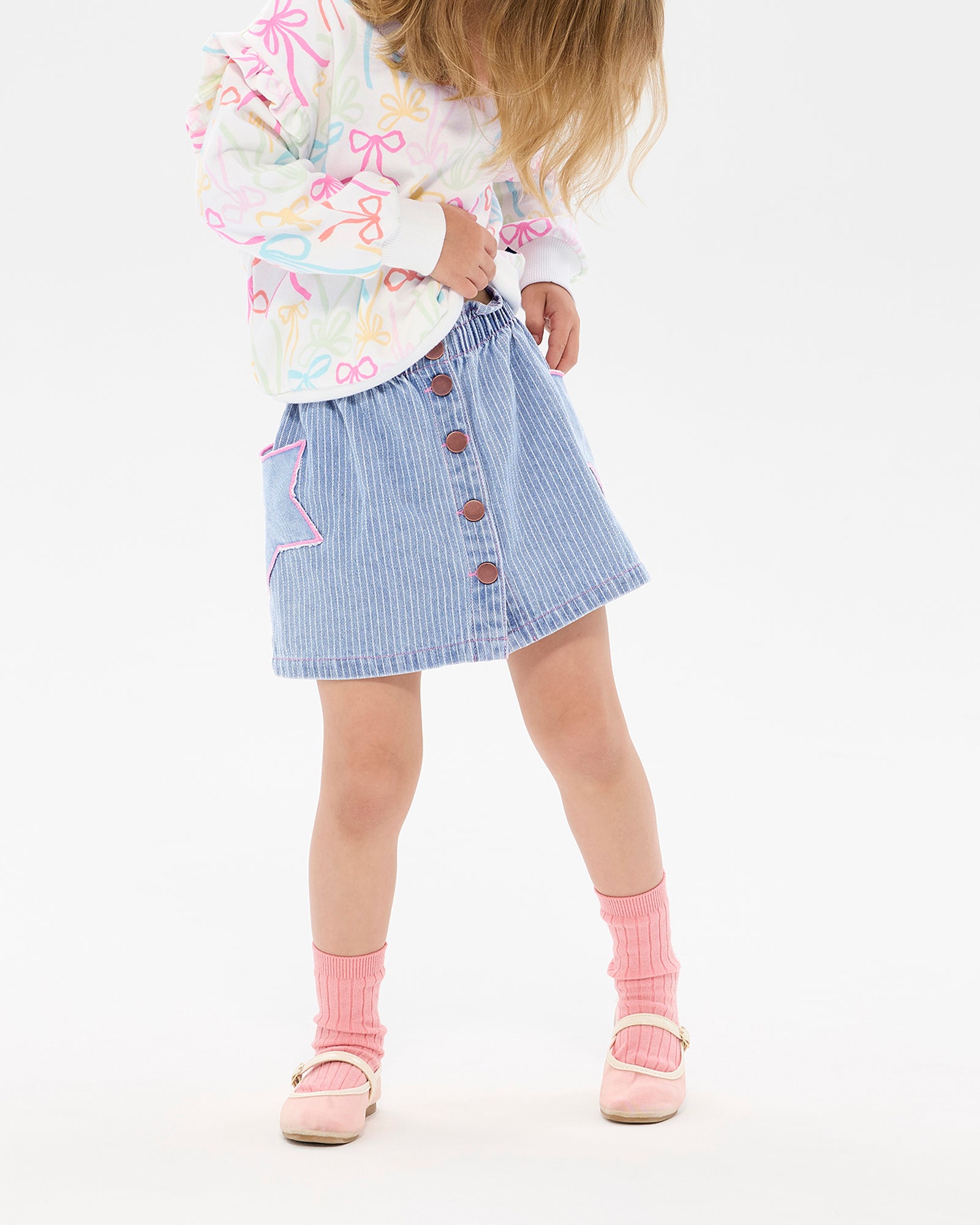 GIDDY UP STARS DENIM MAE SKIRT