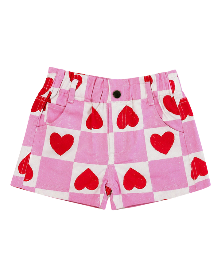 LUCY SHORT IN HEART GINGHAM
