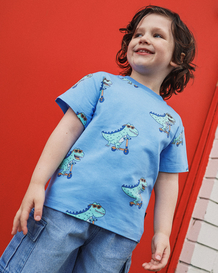 Devo Denim Cargo in Denim - Rock Your Kid boys shorts, view 4