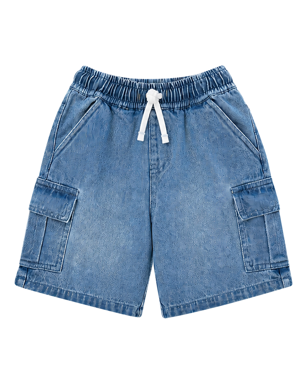 Devo Denim Cargo in Denim - Rock Your Kid boys shorts, view 7