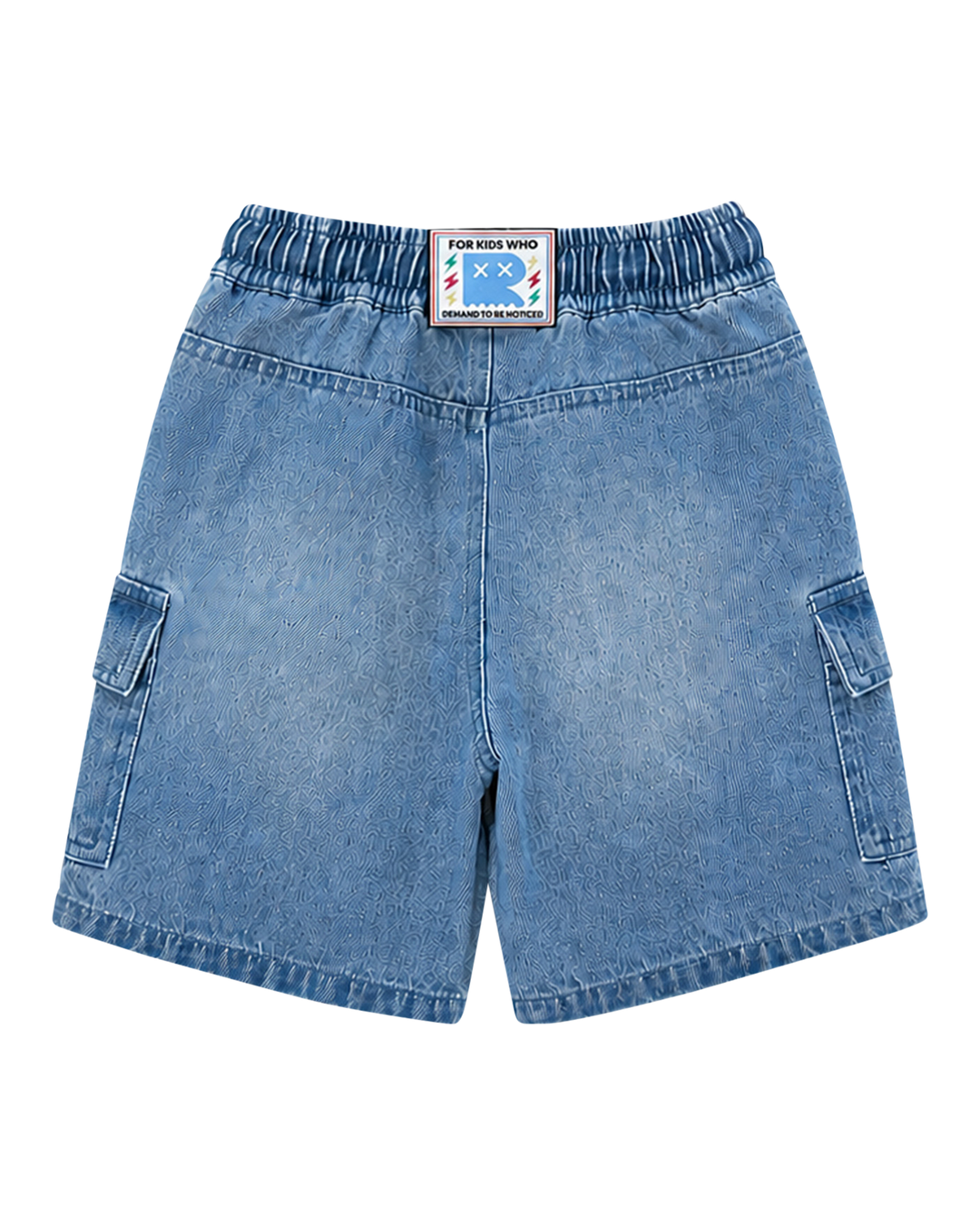 Devo Denim Cargo in Denim - Rock Your Kid boys shorts, view 8