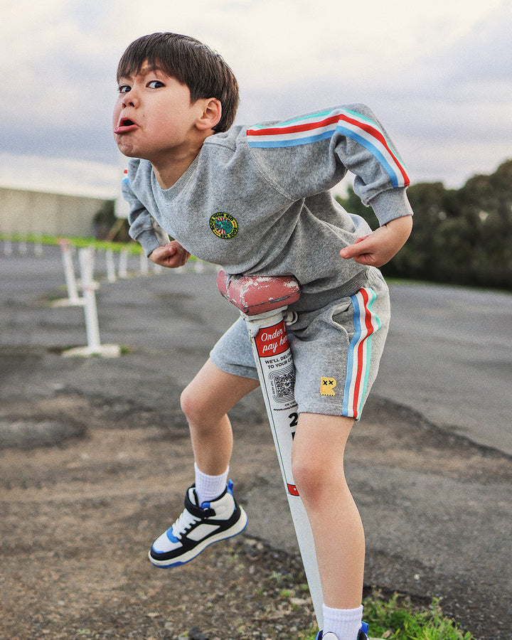 JOHNNY SHORT IN GREY MARLE