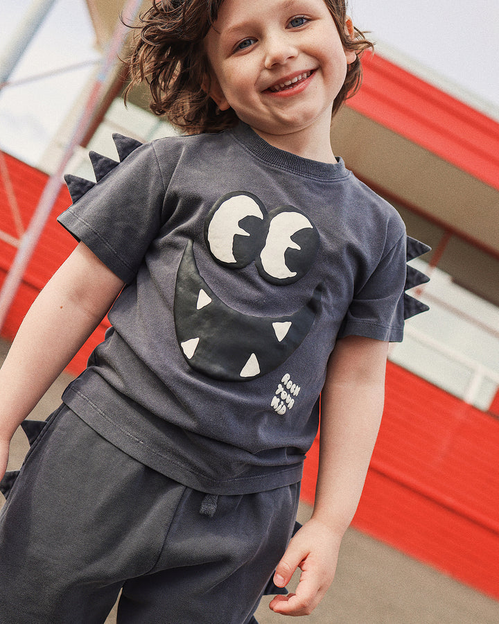 LENNY SHORT IN CHARCOAL GREY