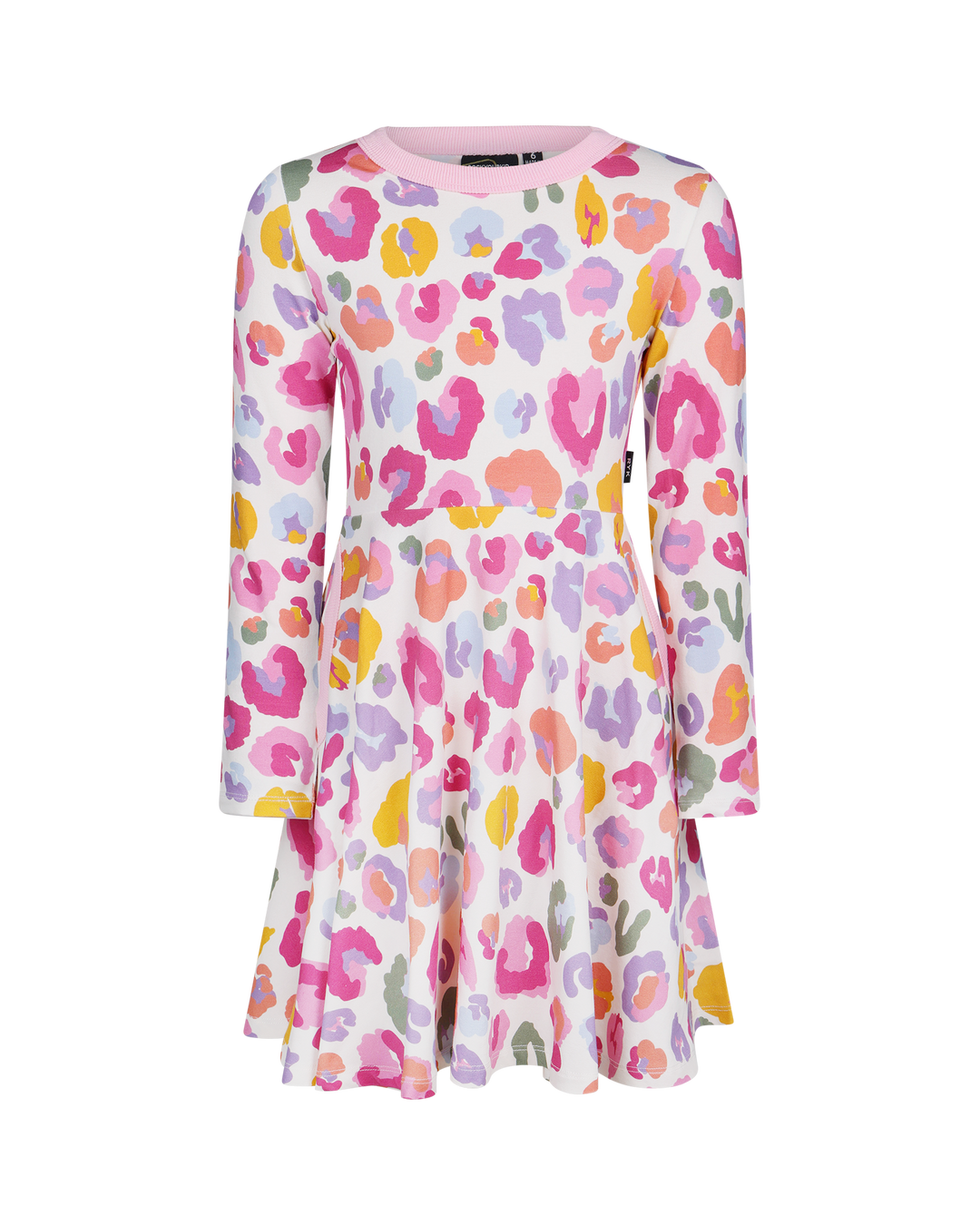 RAINBOW LEOPARD LONG SLEEVE POLLY DRESS