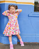 RAINBOW LEOPARD LONG SLEEVE POLLY DRESS