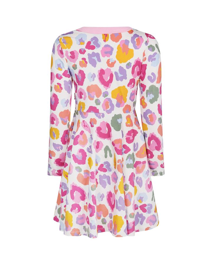 RAINBOW LEOPARD LONG SLEEVE POLLY DRESS