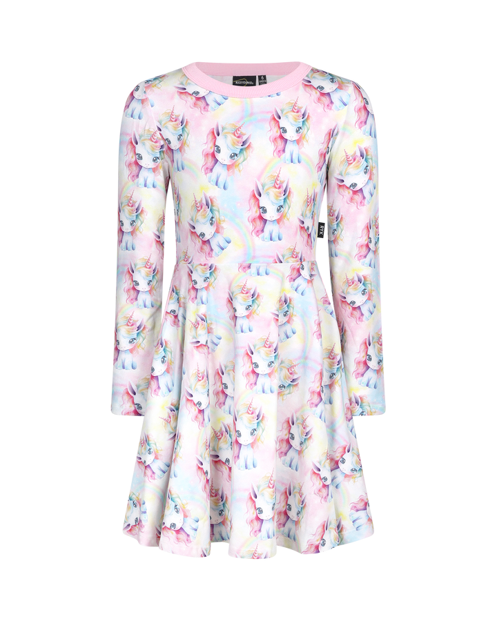 UNICORN PONY LONG SLEEVE POLLY DRESS | Rock Your Baby