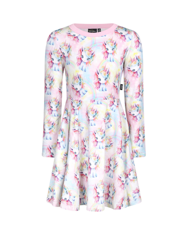 UNICORN PONY LONG SLEEVE POLLY DRESS