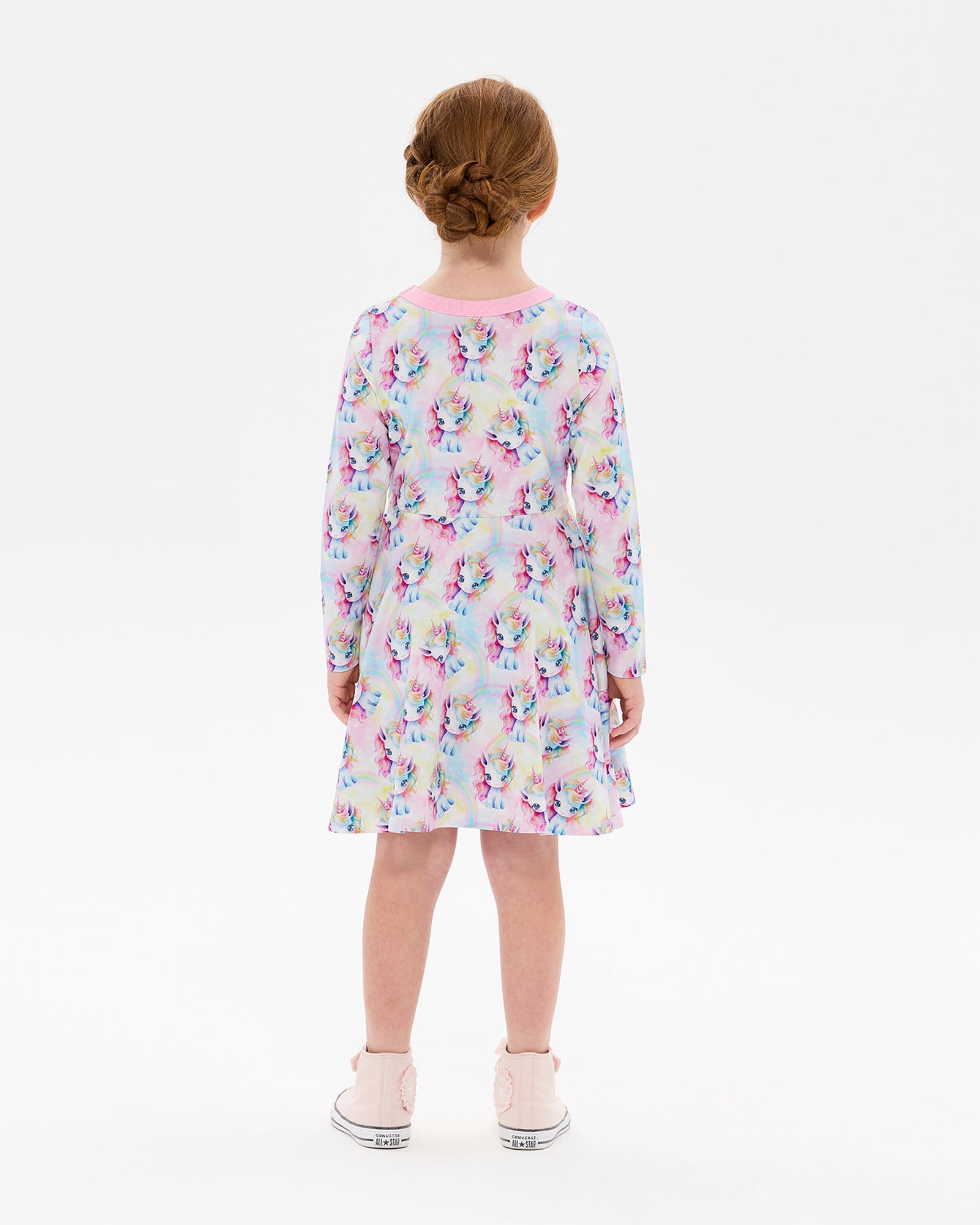 UNICORN PONY LONG SLEEVE POLLY DRESS