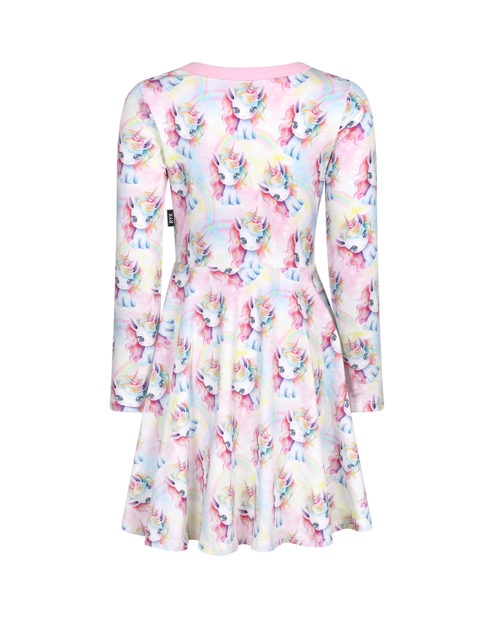UNICORN PONY LONG SLEEVE POLLY DRESS