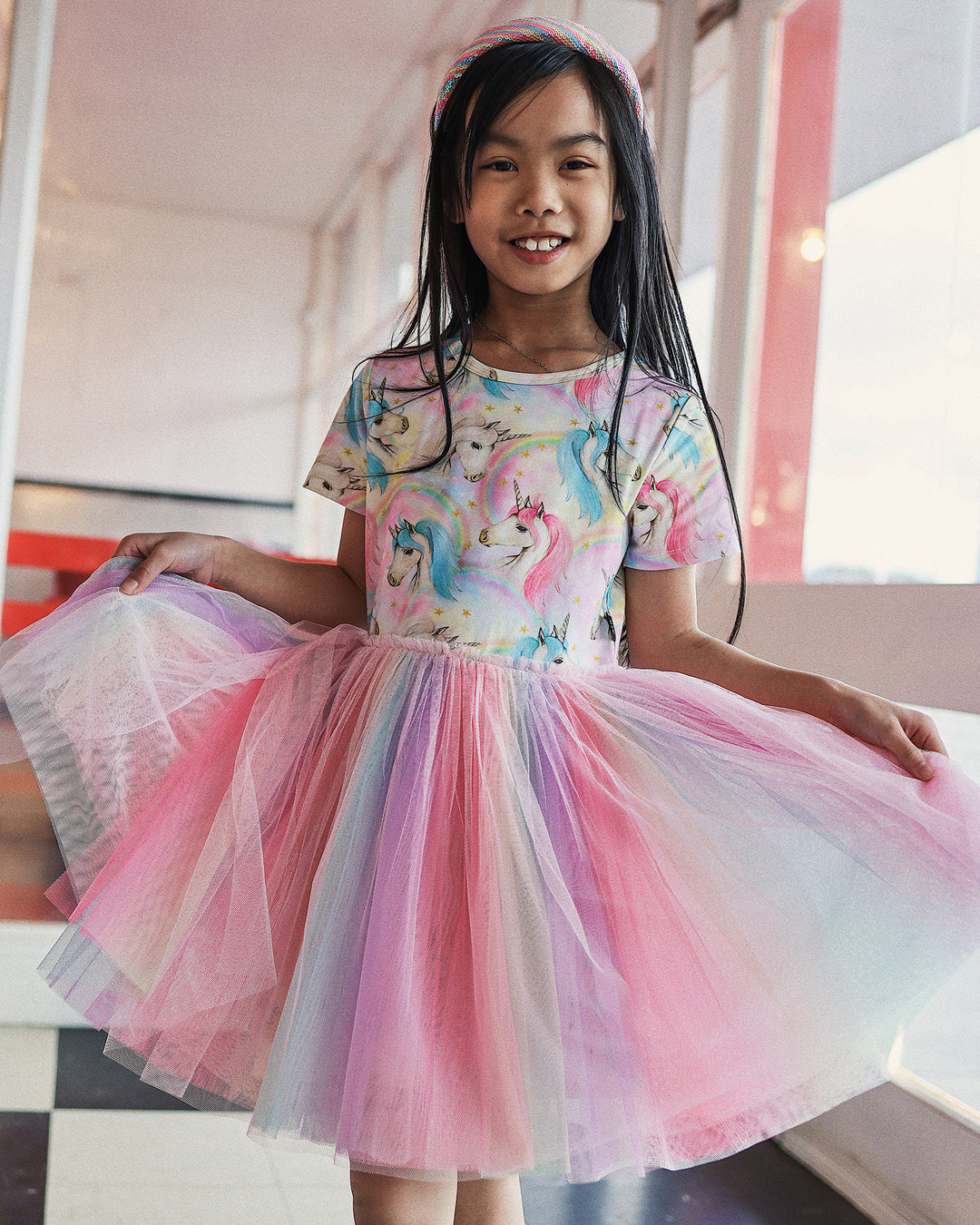 CIRCUS DRESS IN RAINBOW