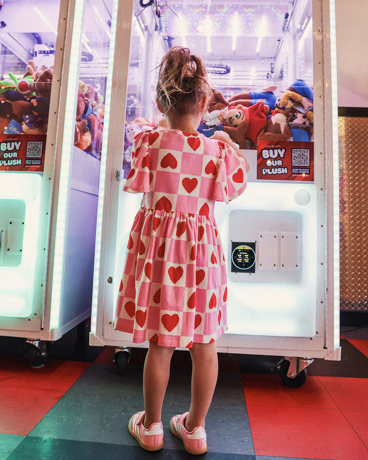 HOLIDAY DRESS IN HEART GINGHAM