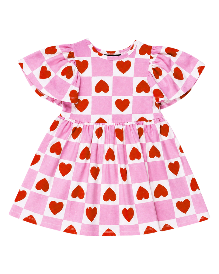 HOLIDAY DRESS IN HEART GINGHAM