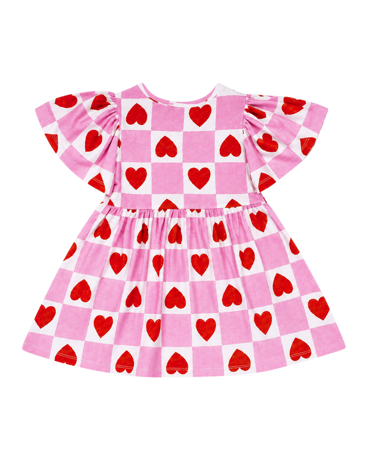 HOLIDAY DRESS IN HEART GINGHAM
