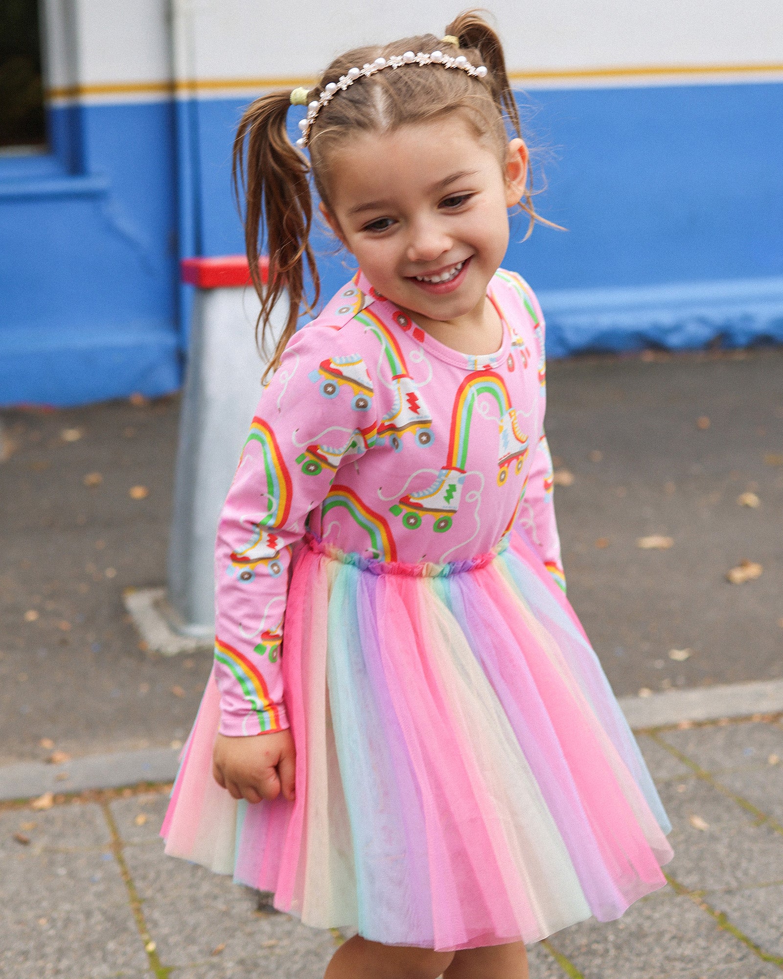long sleeve tutu dress Pumpkin Spice Shimmer 3/4 2T dot print Next Pink Baby Long Sleeve