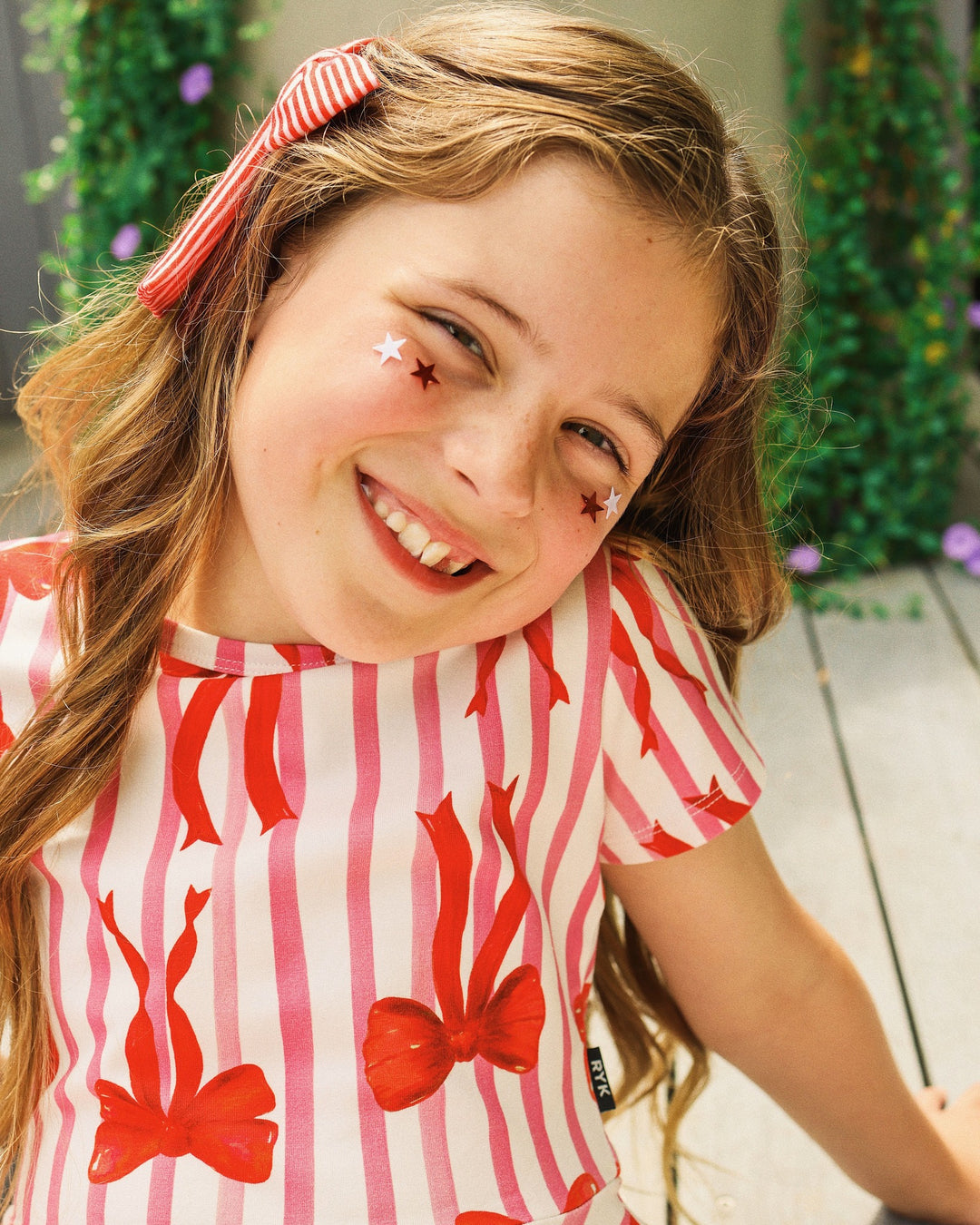 WAISTED DRESS IN PINK CLAY STRIPE