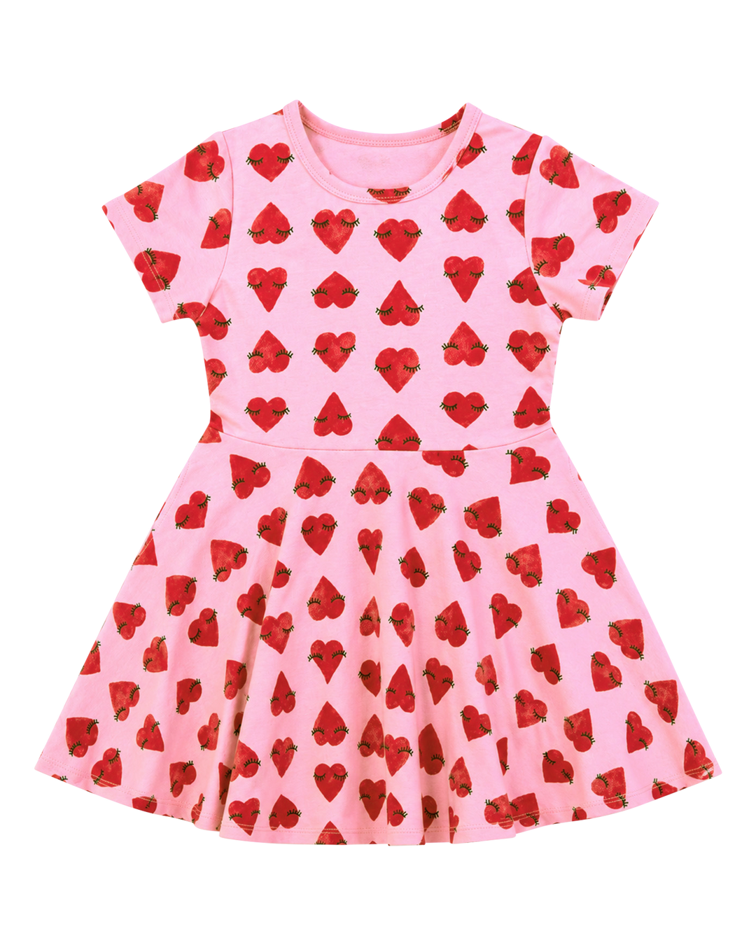 WAISTED DRESS IN HEARTS