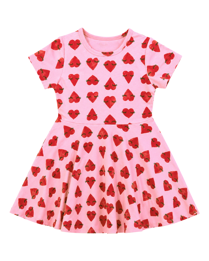 WAISTED DRESS IN HEARTS