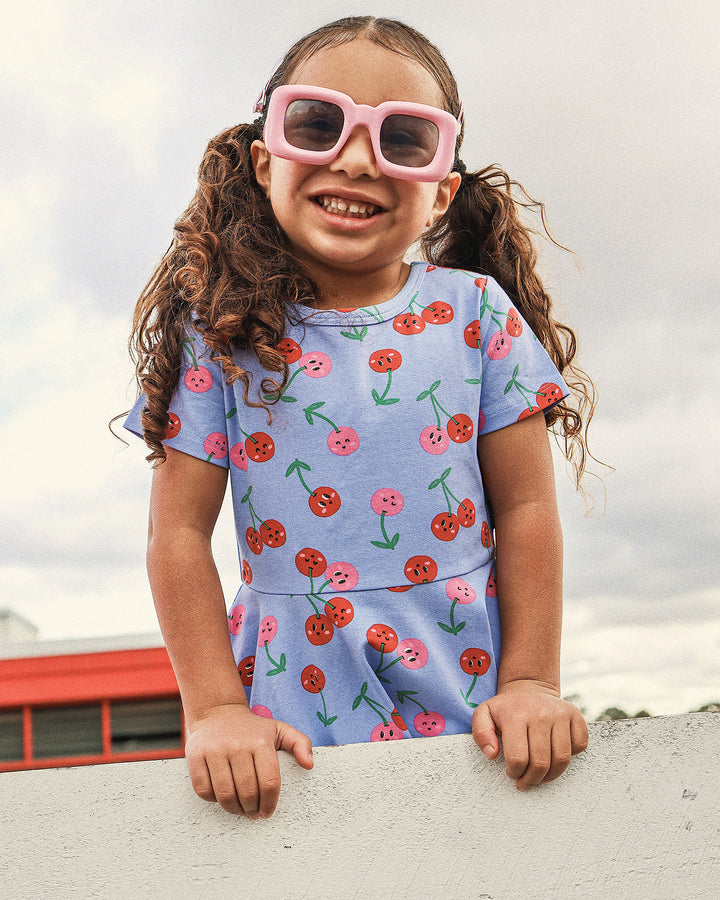 WAISTED DRESS IN HUCKLEBERRY