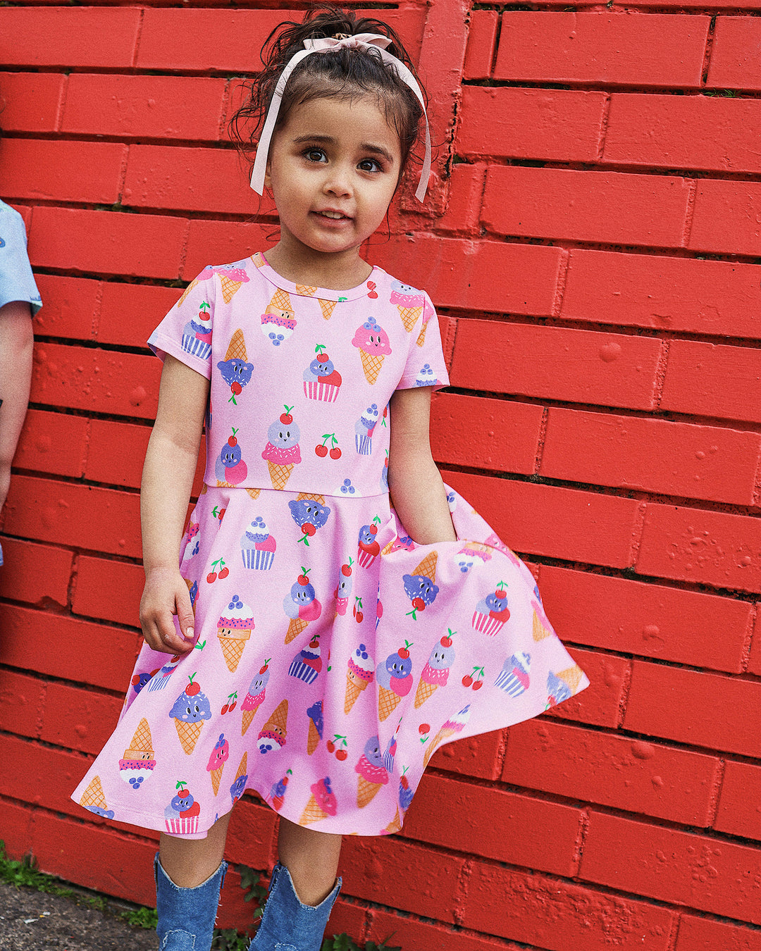 WAISTED DRESS IN PINK LAVENDER