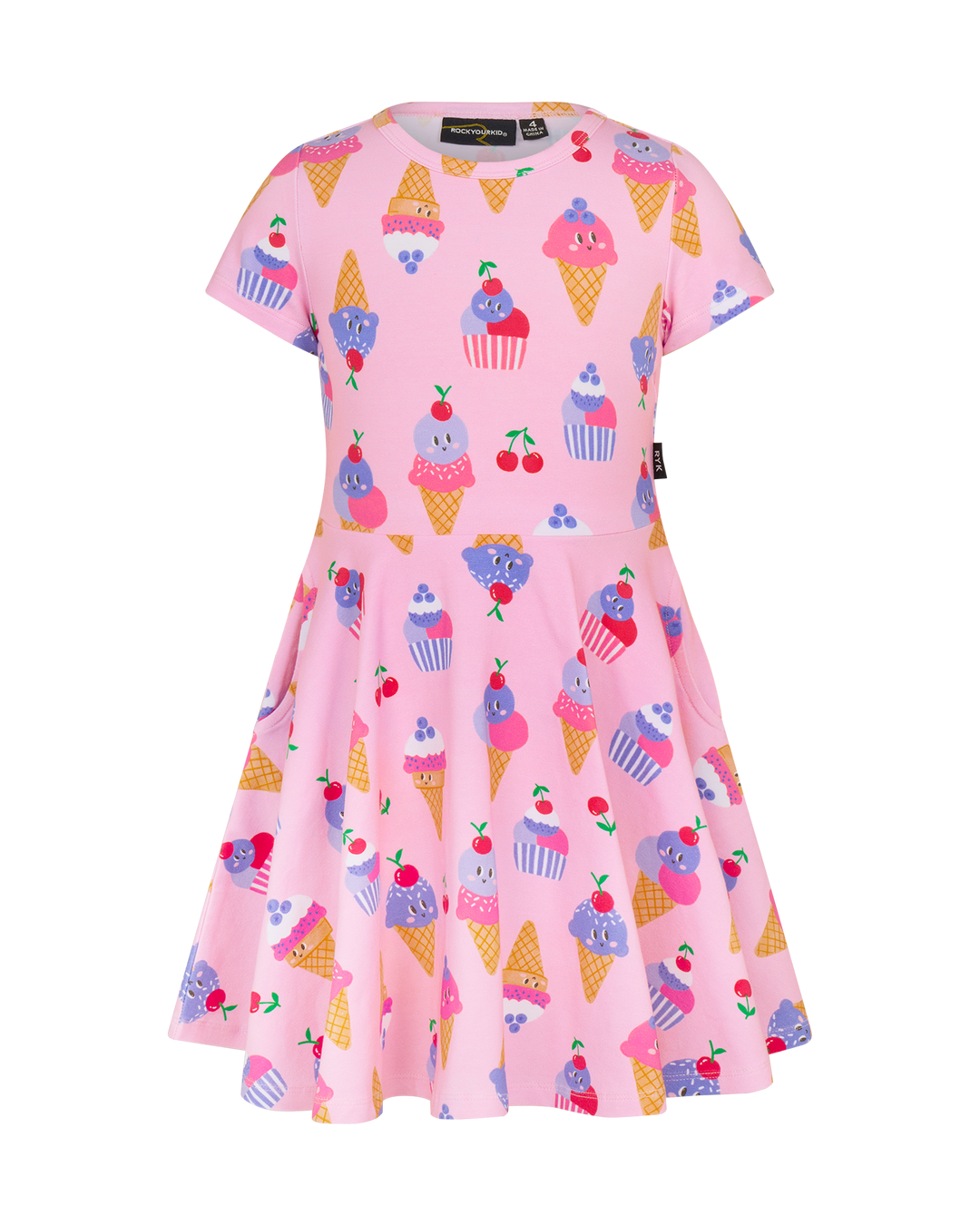 WAISTED DRESS IN PINK LAVENDER