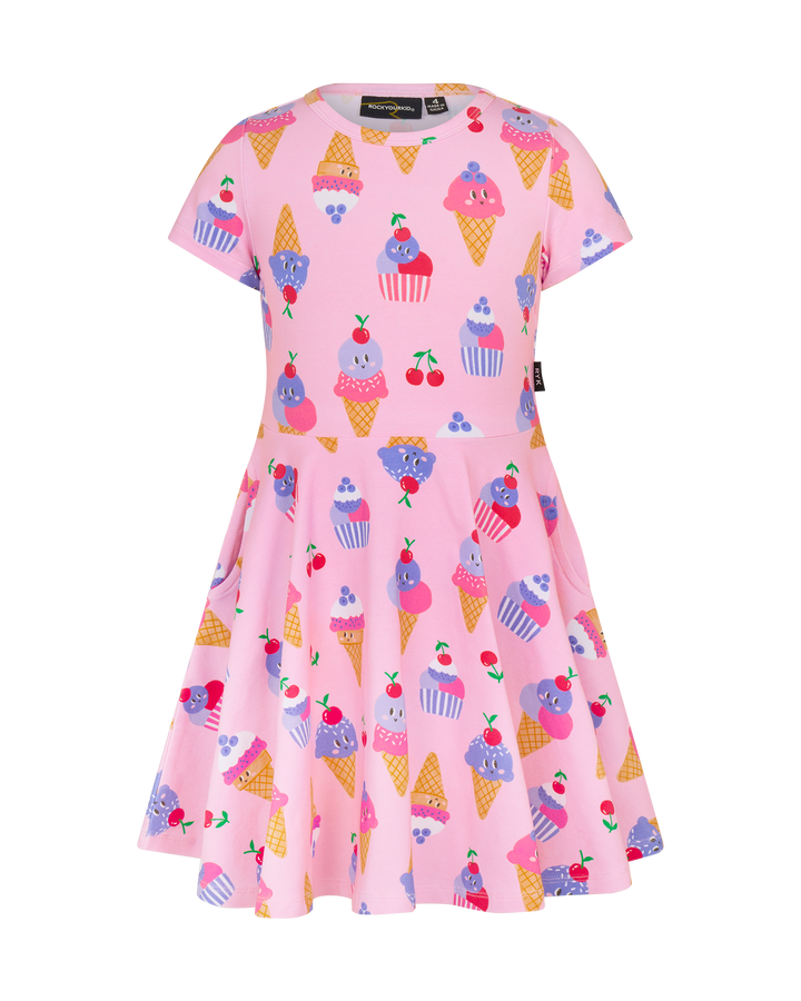WAISTED DRESS IN PINK LAVENDER