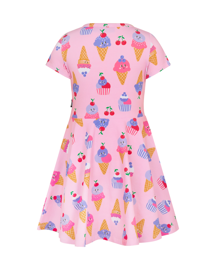 WAISTED DRESS IN PINK LAVENDER