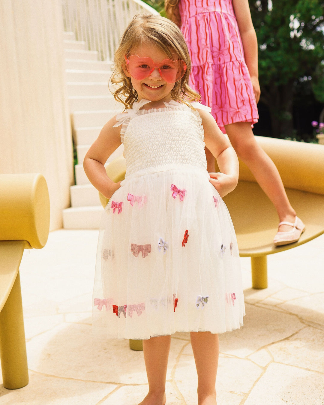WISHES DRESS IN CREAM PINK