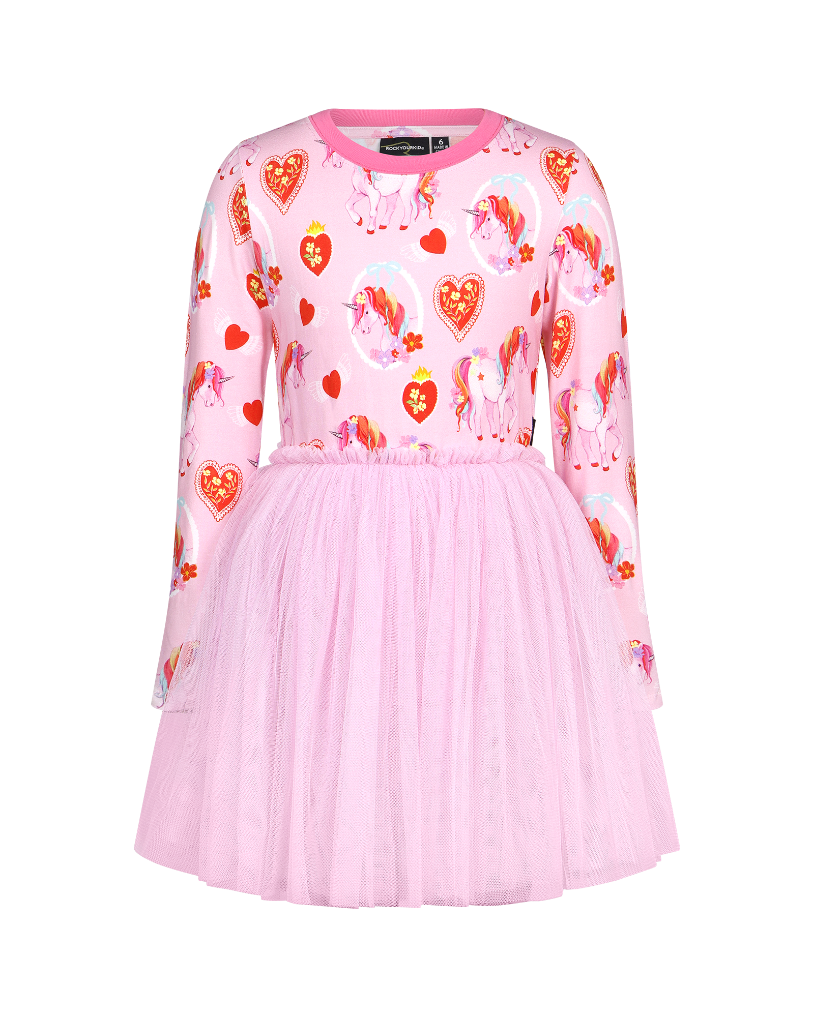 UNICORN HEARTS LONG SLEEVE DANCE DRESS | Rock Your Baby