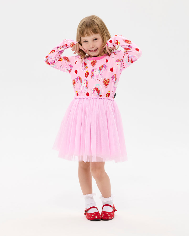 UNICORN HEARTS LONG SLEEVE DANCE DRESS
