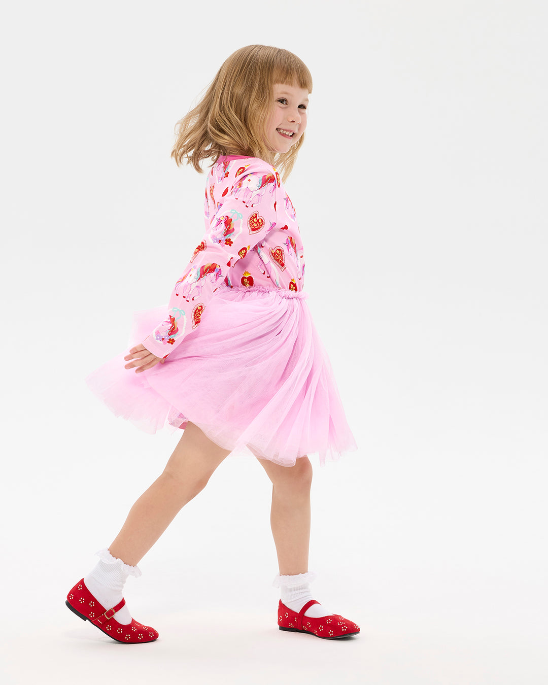 UNICORN HEARTS LONG SLEEVE DANCE DRESS