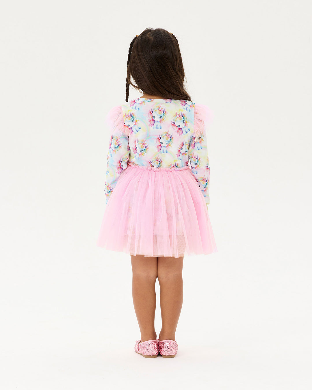 UNICORN PONY LONG SLEEVE CIRCUS FRILL DRESS