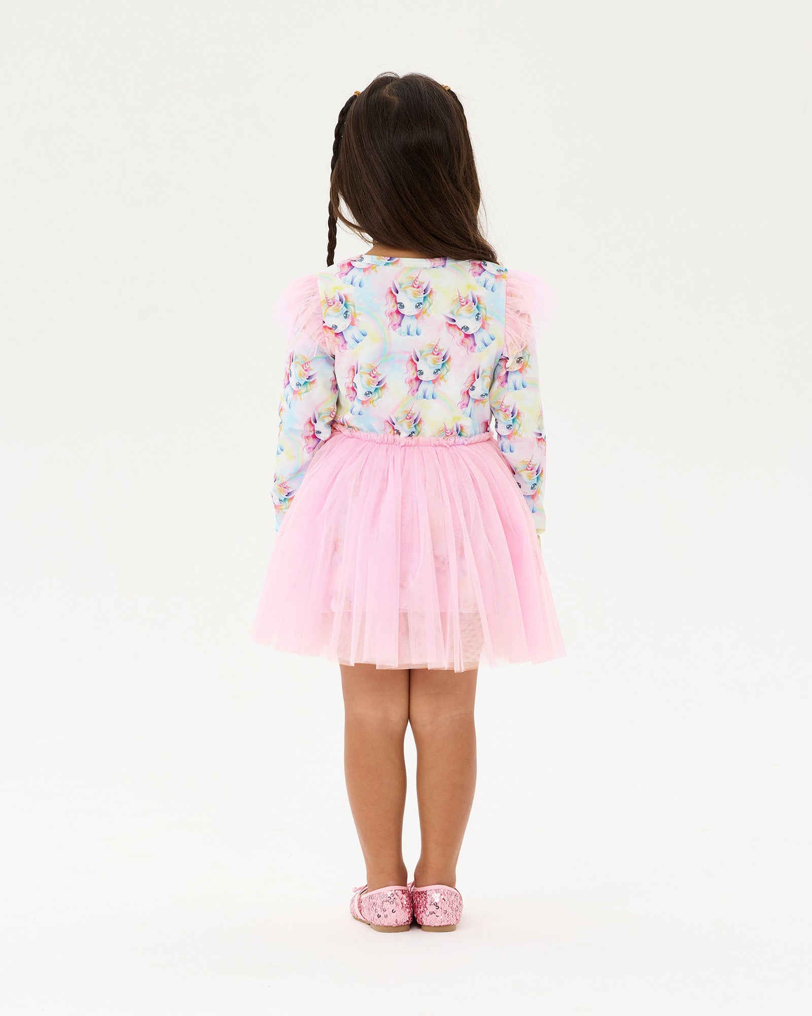 UNICORN PONY LONG SLEEVE CIRCUS FRILL DRESS