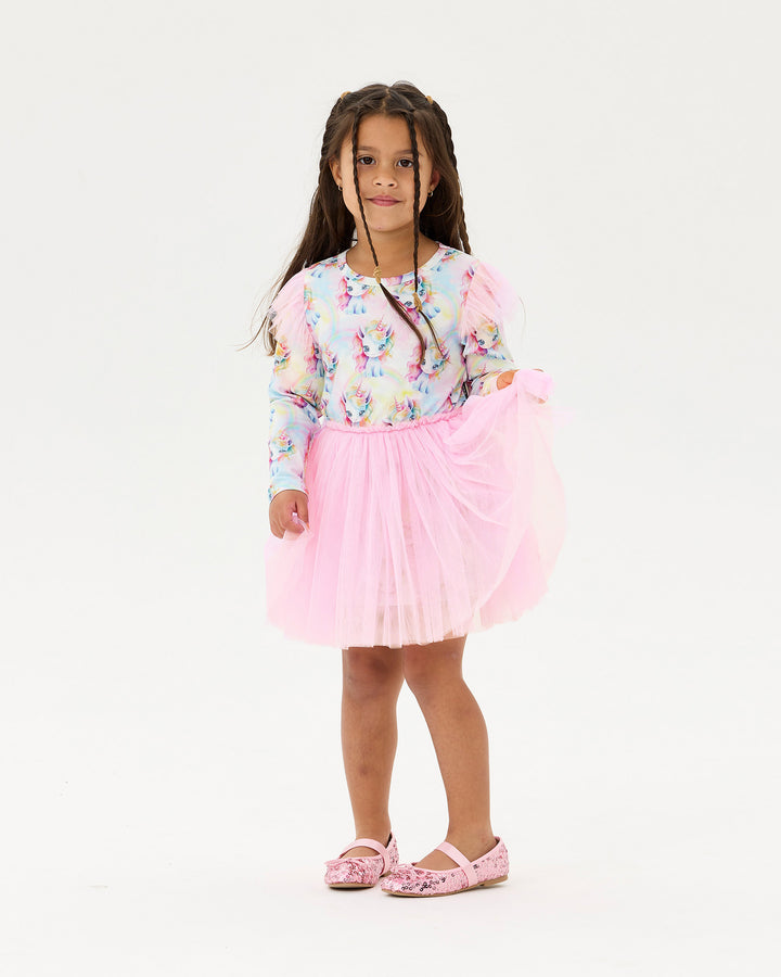 UNICORN PONY LONG SLEEVE CIRCUS FRILL DRESS