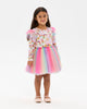 UNICORN PONY COLOUR POP LONG SLEEVE CIRCUS FRILL DRESS