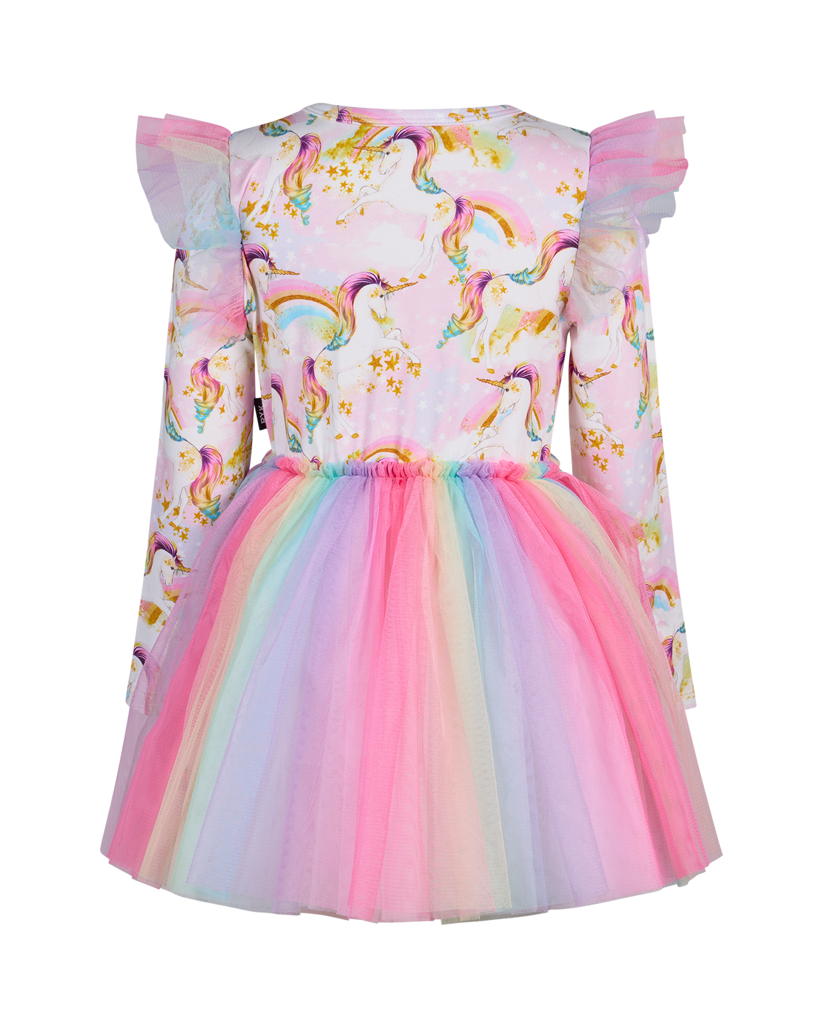 UNICORN PONY COLOUR POP LONG SLEEVE CIRCUS FRILL DRESS
