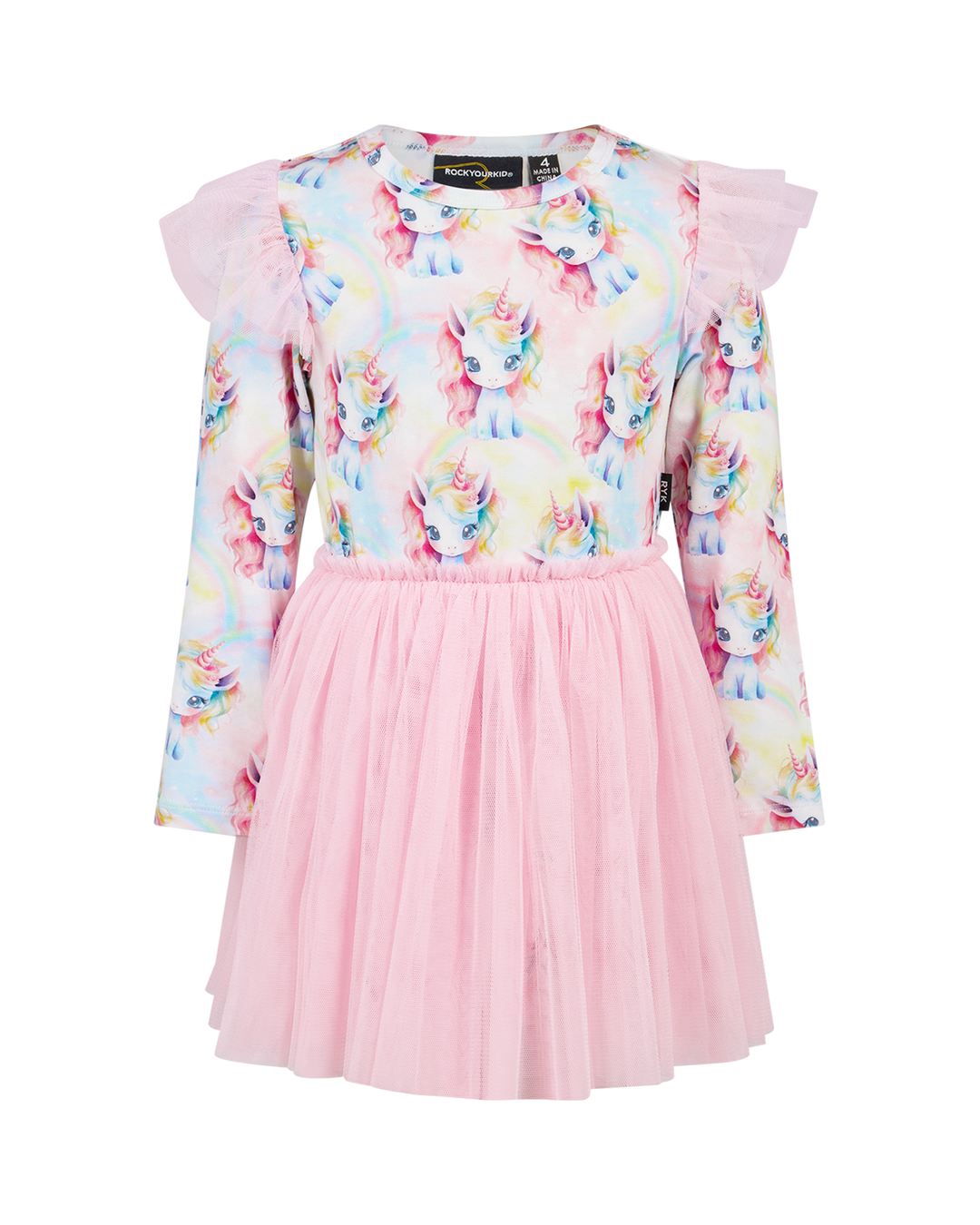 UNICORN PONY LONG SLEEVE CIRCUS FRILL DRESS
