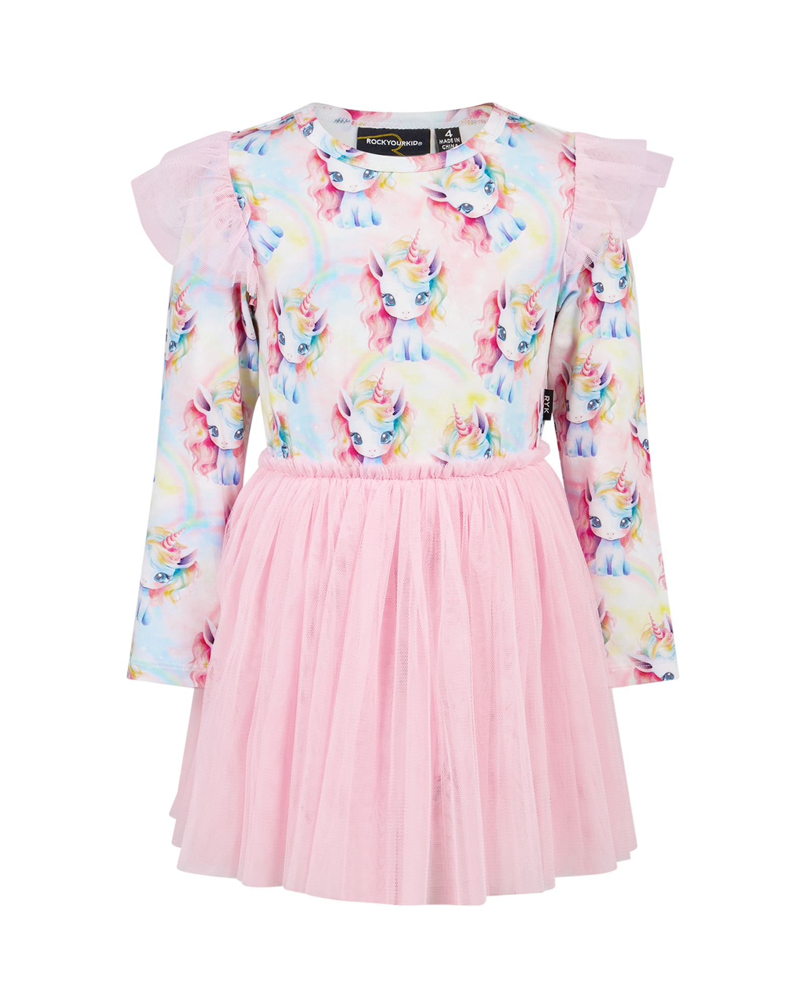 UNICORN PONY LONG SLEEVE CIRCUS FRILL DRESS