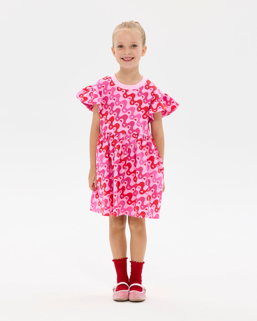 HEART BEAT FLUTTER DRESS