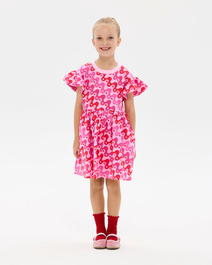 HEART BEAT FLUTTER DRESS