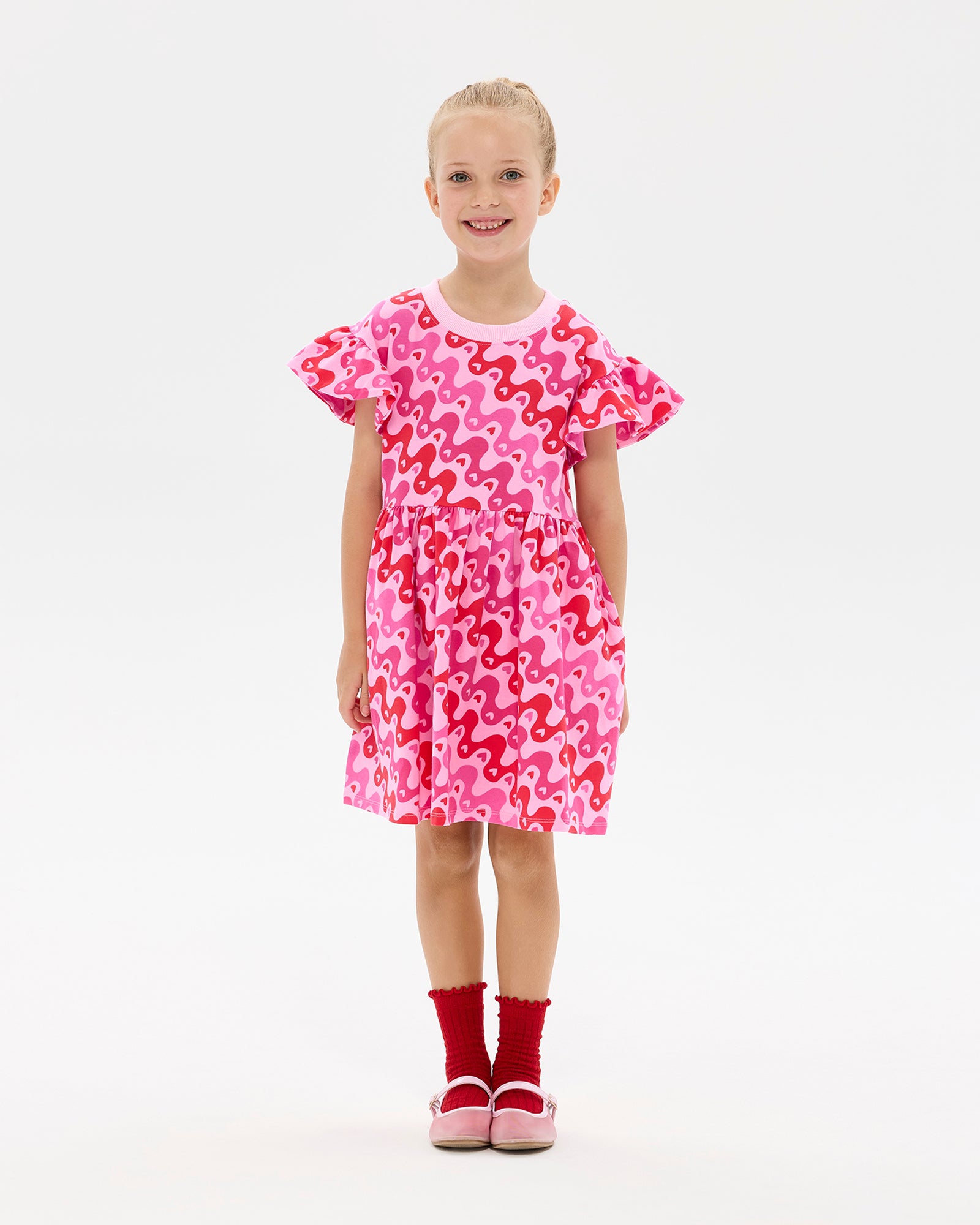 HEART BEAT FLUTTER DRESS