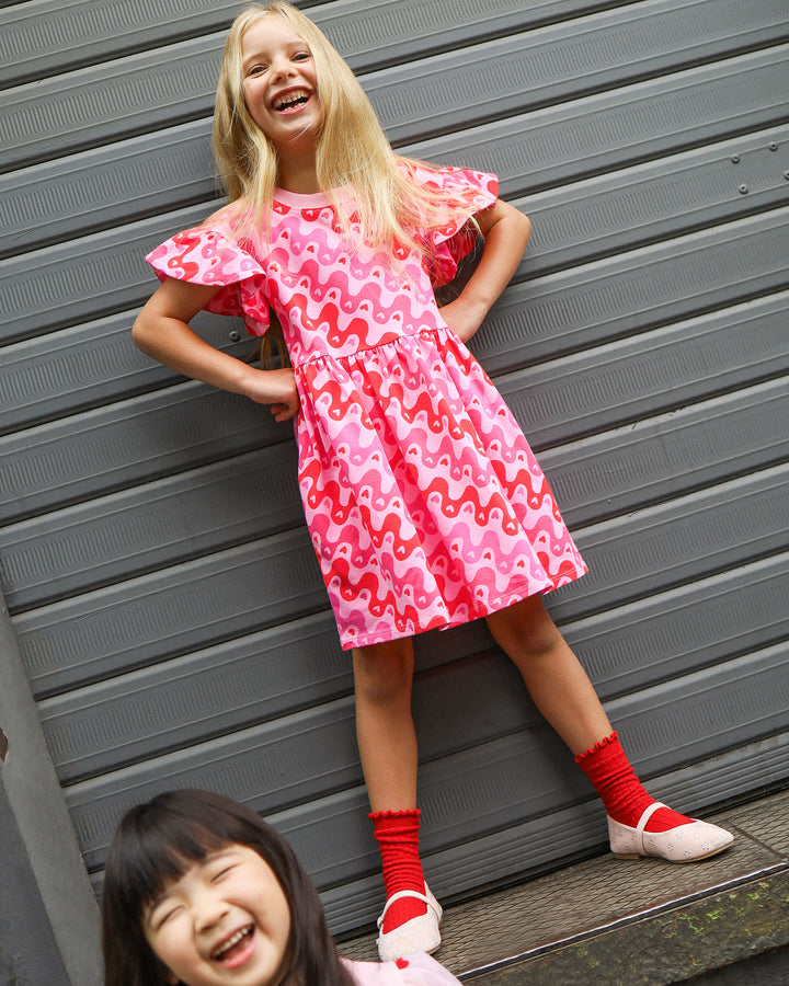 HEART BEAT FLUTTER DRESS