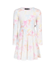 RIBBONS LONG SLEEVE WAISTED DRESS