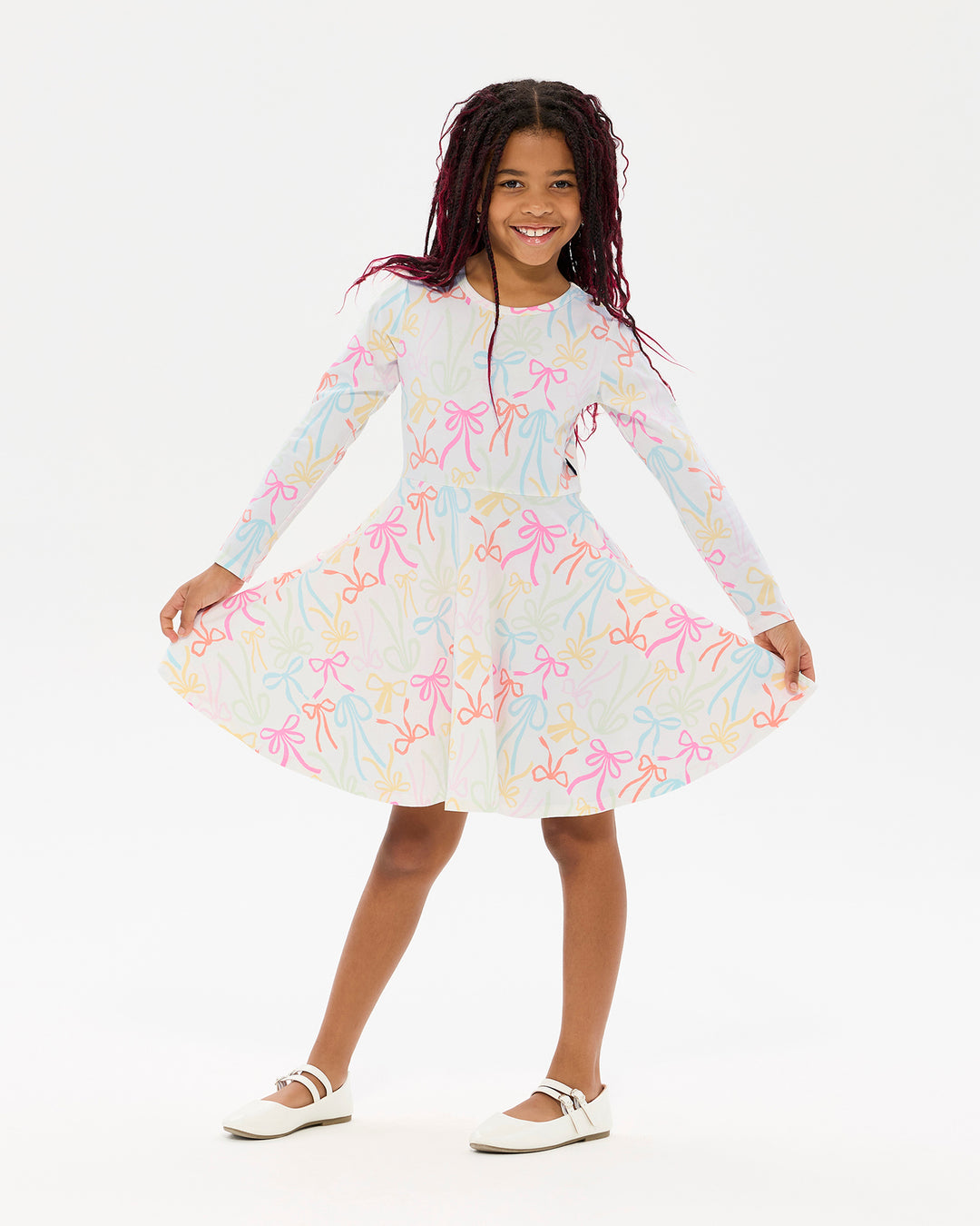 RIBBONS LONG SLEEVE WAISTED DRESS | Rock Your Baby